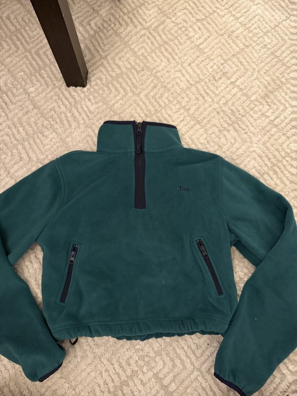 Tna Teal Half Zip Fleece Pullover Size XS